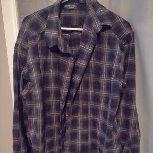 Roundtree and Yorke Mens Portuguese plaid long sleeved 2xt shirt